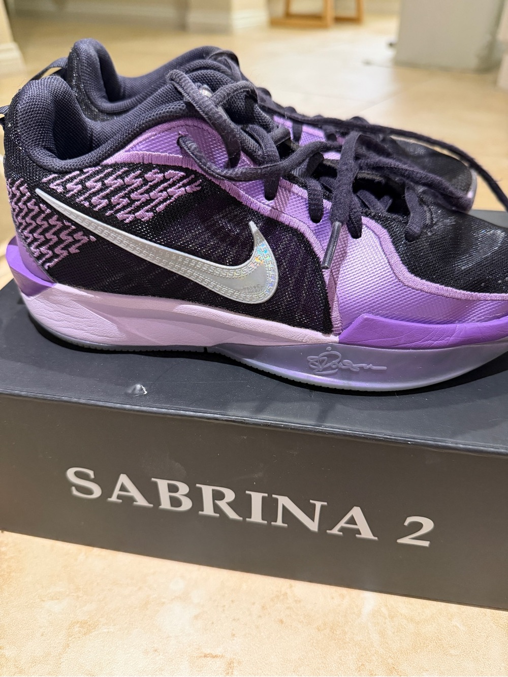 Nike Kids Purple & Black Sabrina 2 Basketball Shoes